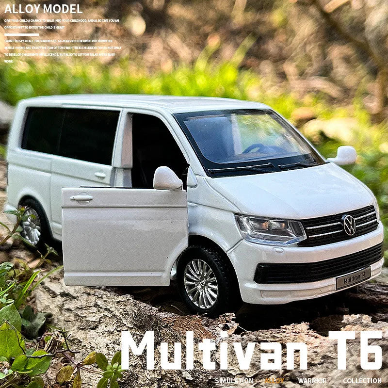 🚐 Diecast VW Van Model – Realistic 1:32 Pull-Back Toy 🖤