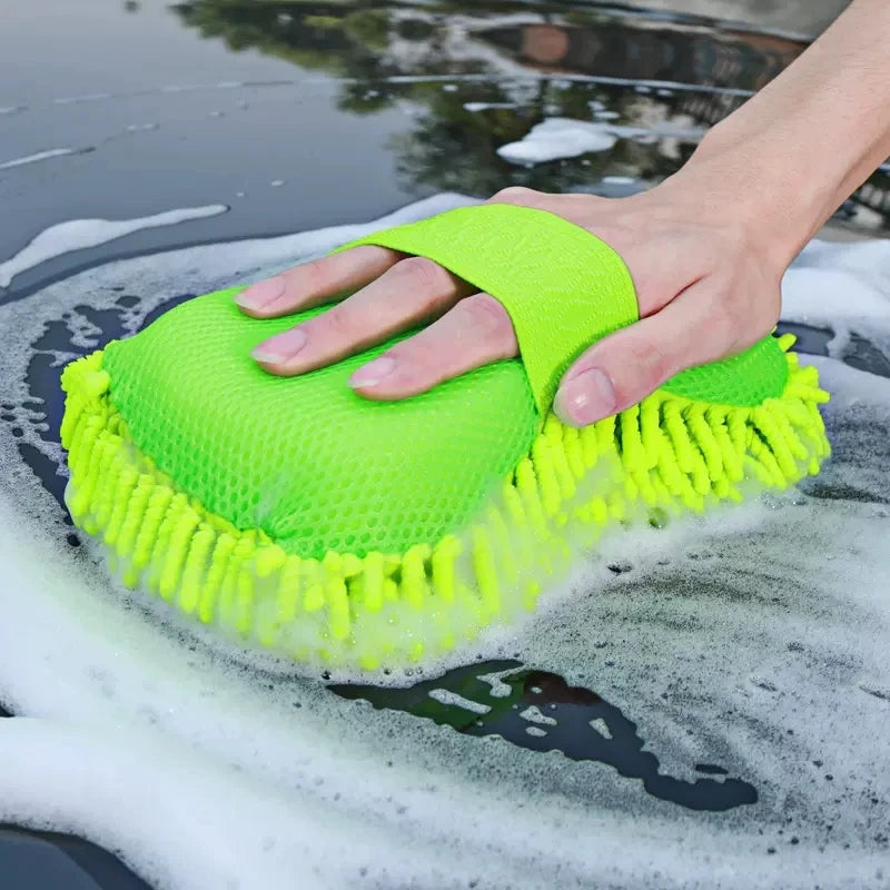 Microfiber Car Wash Sponge Glove with Elastic Strap