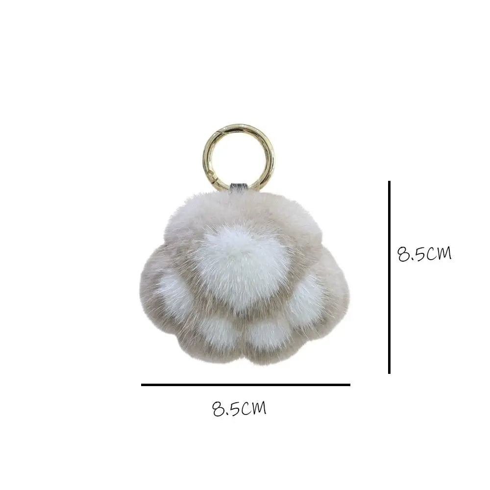Fluffy Plush Cat Paw Keychain & Bag Charm