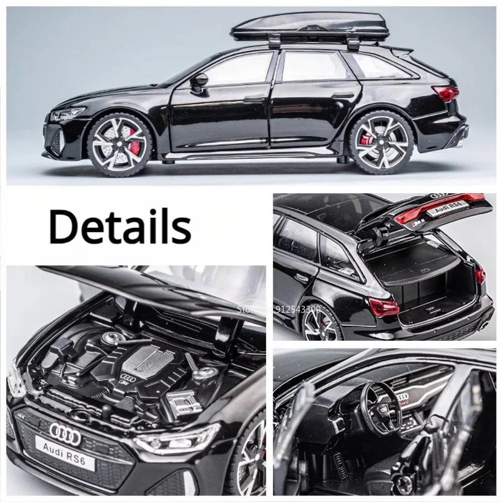 🖤 Audi RS6 Avant 1:32 Scale Diecast Model Car – Luxury Black Edition 🚘