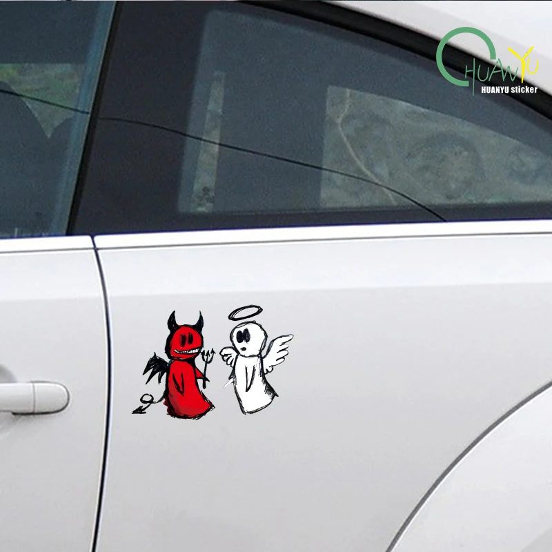 😇😈 Angel & Demon Hollow Car Sticker – Show Both Sides of You! 🚗