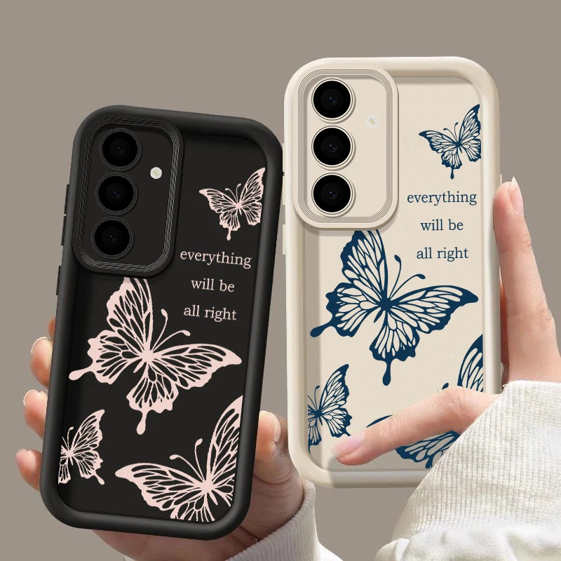 🦋 Butterfly Bliss Soft Case – For Samsung Galaxy | Shockproof & Stylish