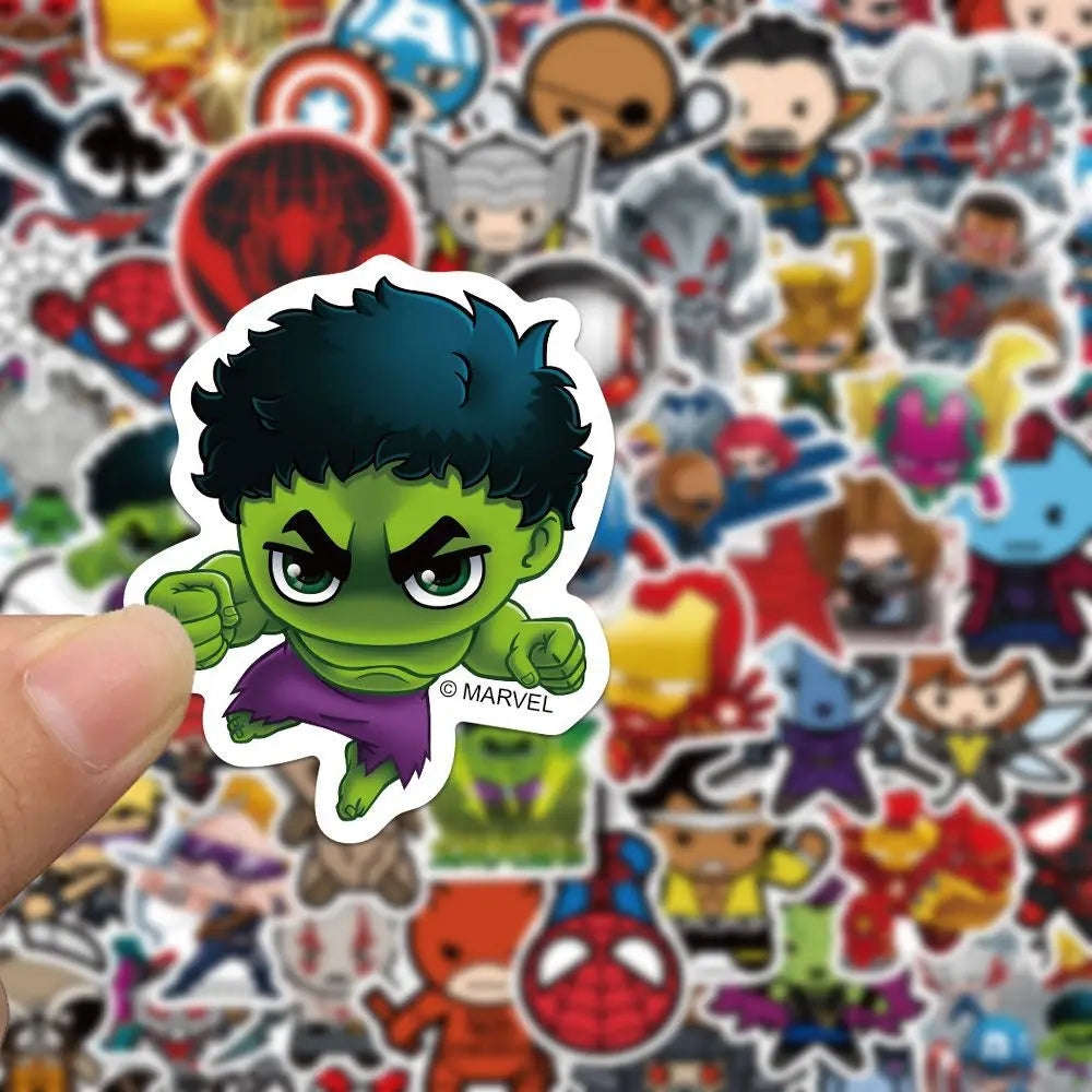 🦸‍♂️ Superhero Squad Sticker Pack – 50pcs of Chibi Hero Power! ⚡🕷