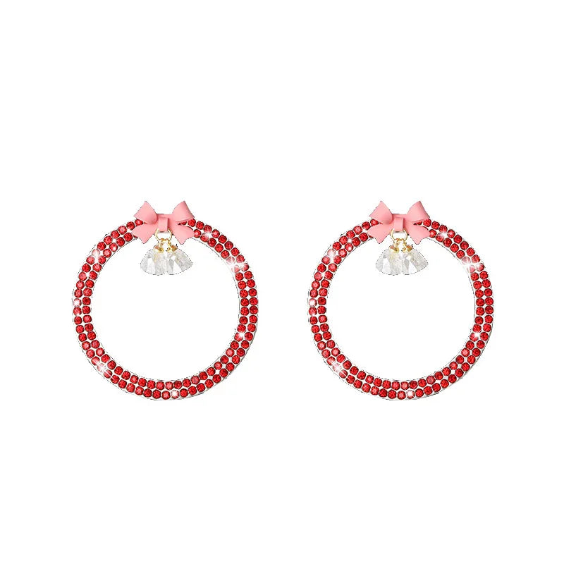 Crystal Rhinestone Engine Start Button Ring Decal with Bowknot