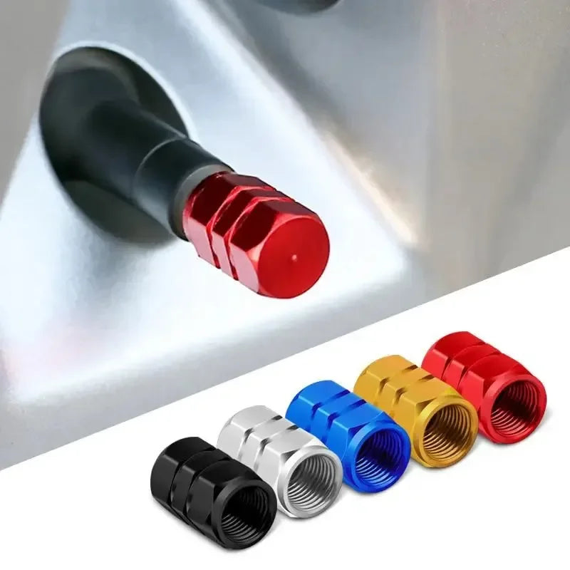 Premium Anodized Aluminum Tire Valve Stem Caps (4-Pack)