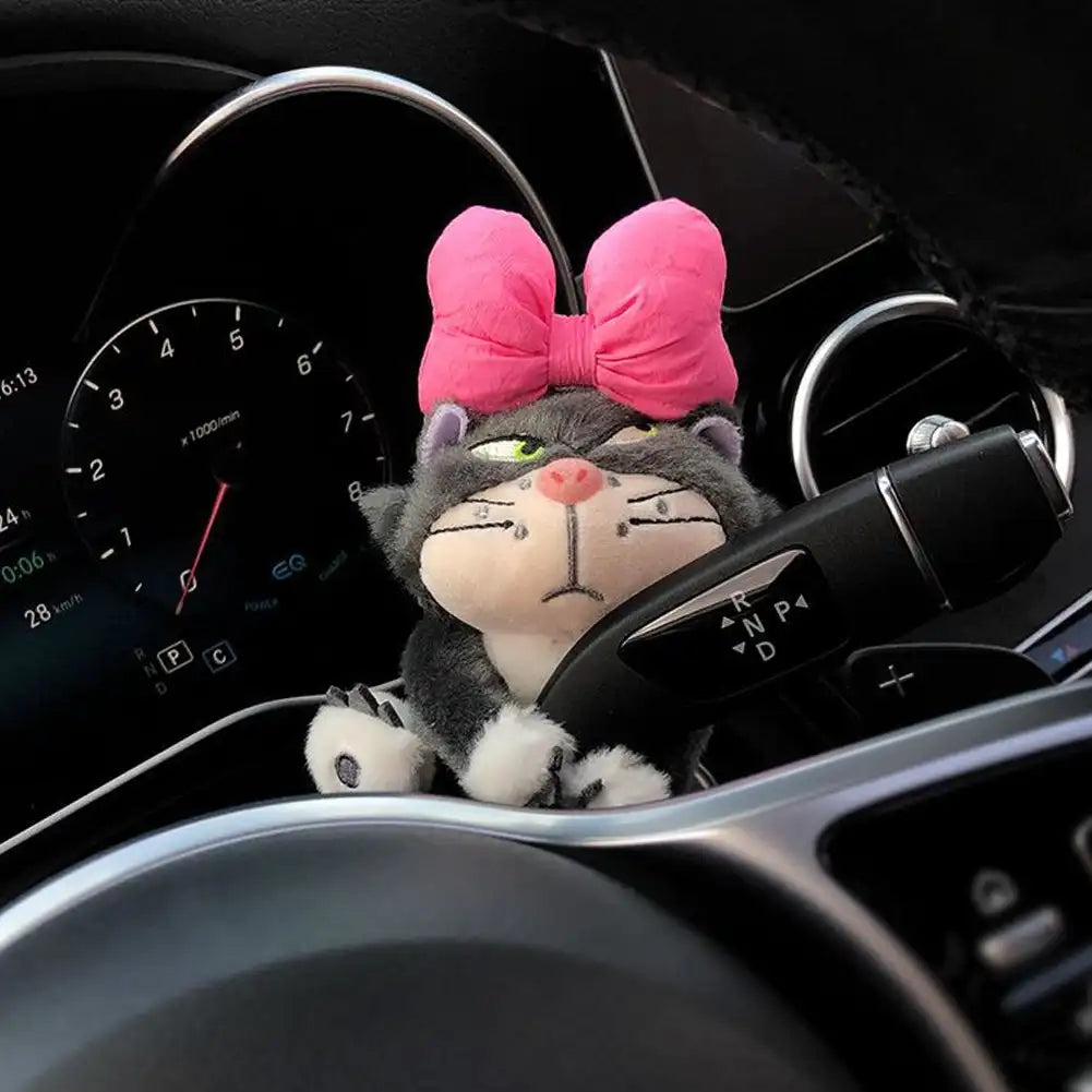 Cute Plush Bear & Character Car Dashboard Steering Lever Decor