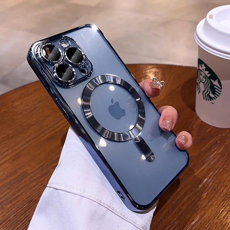 📱✨ MagSafe Compatible Glossy iPhone Case – Shockproof & Camera Protection