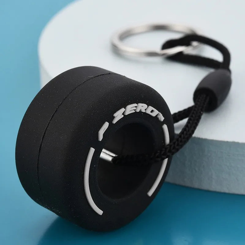Miniature Racing Tire Keychain