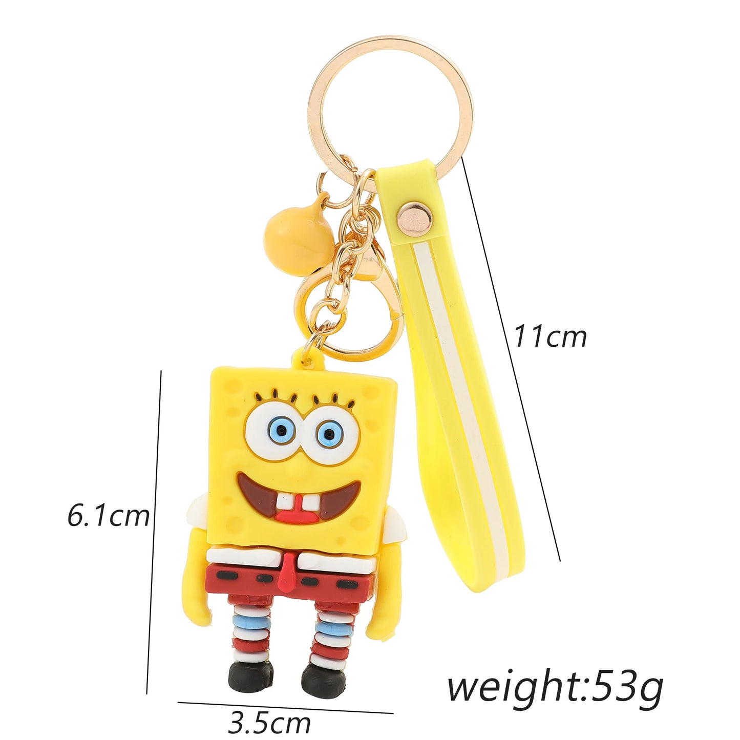 🧽💛 SpongeBob Keychain – Cute & Quirky PVC Fun! 🎉🔑