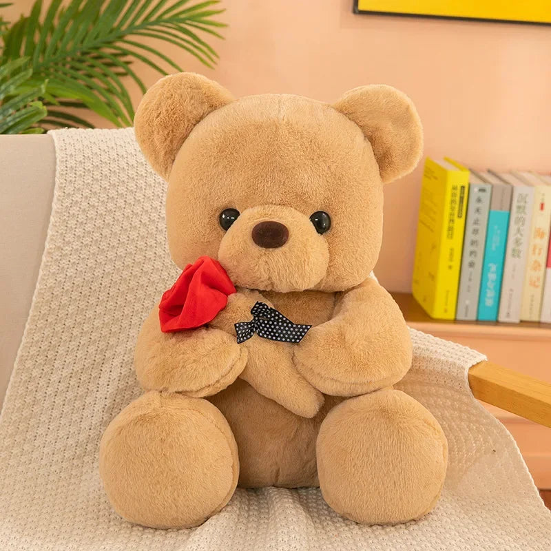 🌹 Valentine's Day Rose Teddy Bear – Soft Plush Love Gift for Her 🧸