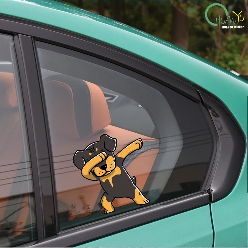 🐾 Funny Rottweiler Vinyl Sticker – Add a Bite of Humor to Your Ride! 😄