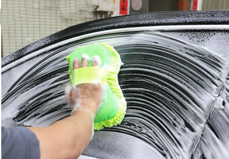 Microfiber Car Wash Sponge Glove with Elastic Strap