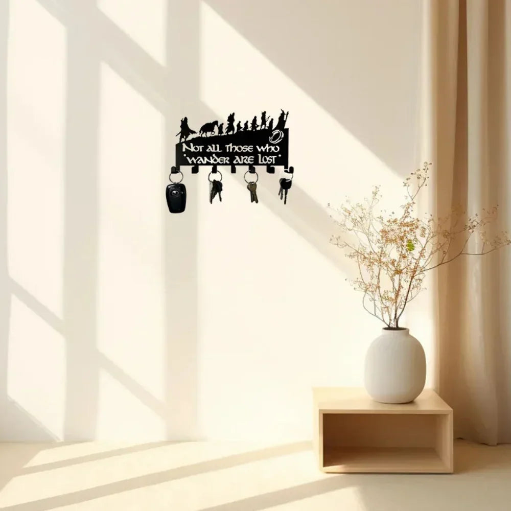 🖼️ Decorative Metal Key Holder – Wall-Mounted Iron Art for Your Home!