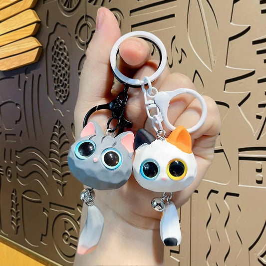 🐱💫 Cute 3D Big-Eyed Cat Keychain – Adorable Accessory for Cat Lovers