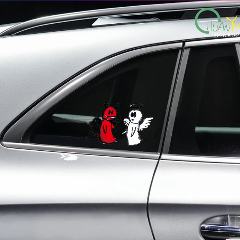 😇😈 Angel & Demon Hollow Car Sticker – Show Both Sides of You! 🚗