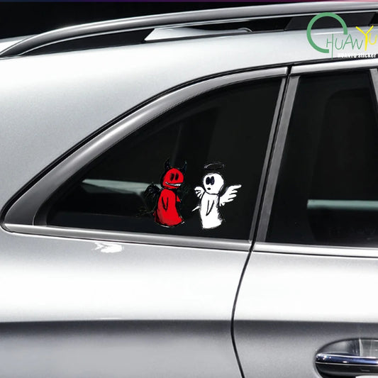 😇😈 Angel & Demon Hollow Car Sticker – Show Both Sides of You! 🚗