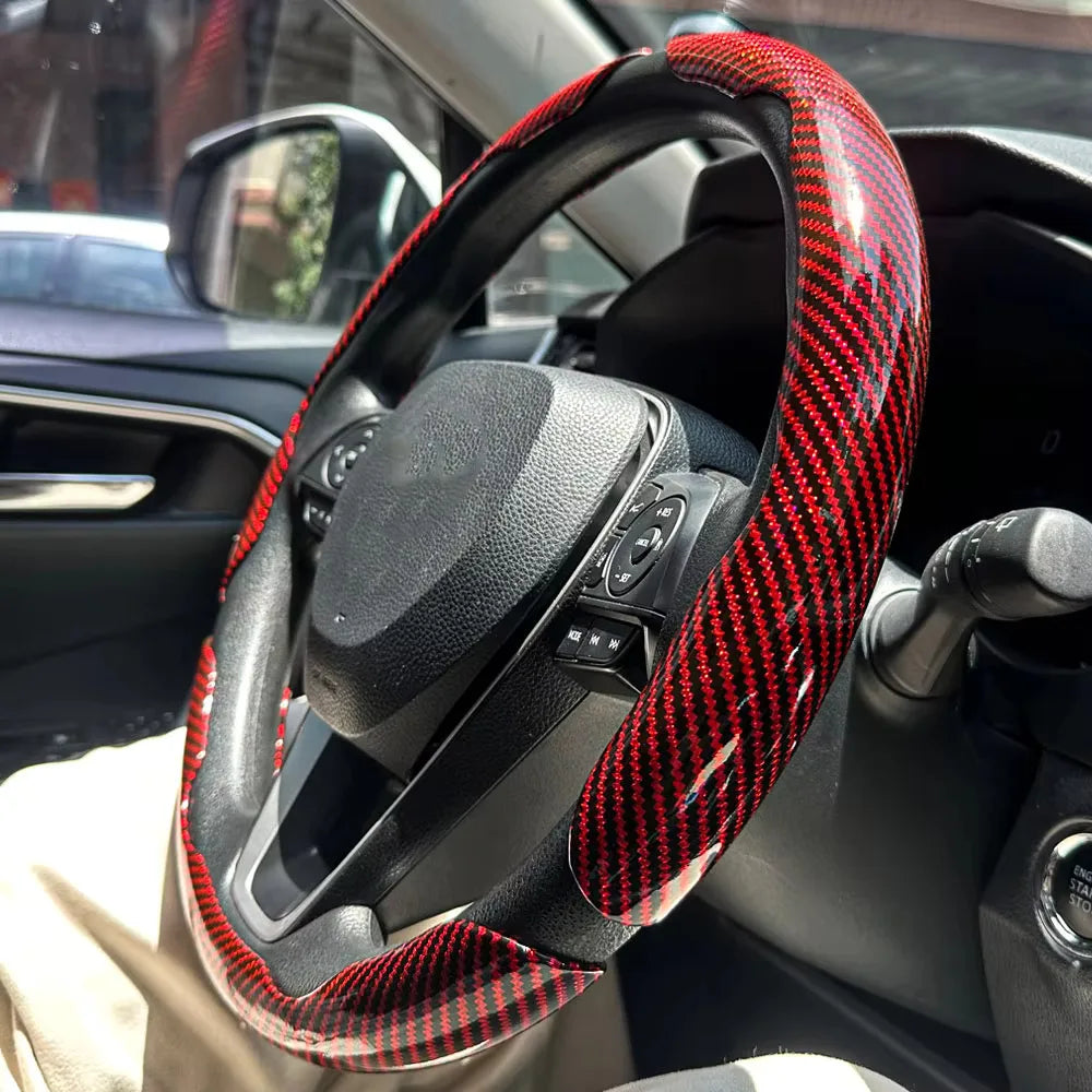 Universal Segmented Carbon Fiber Steering Wheel Cover