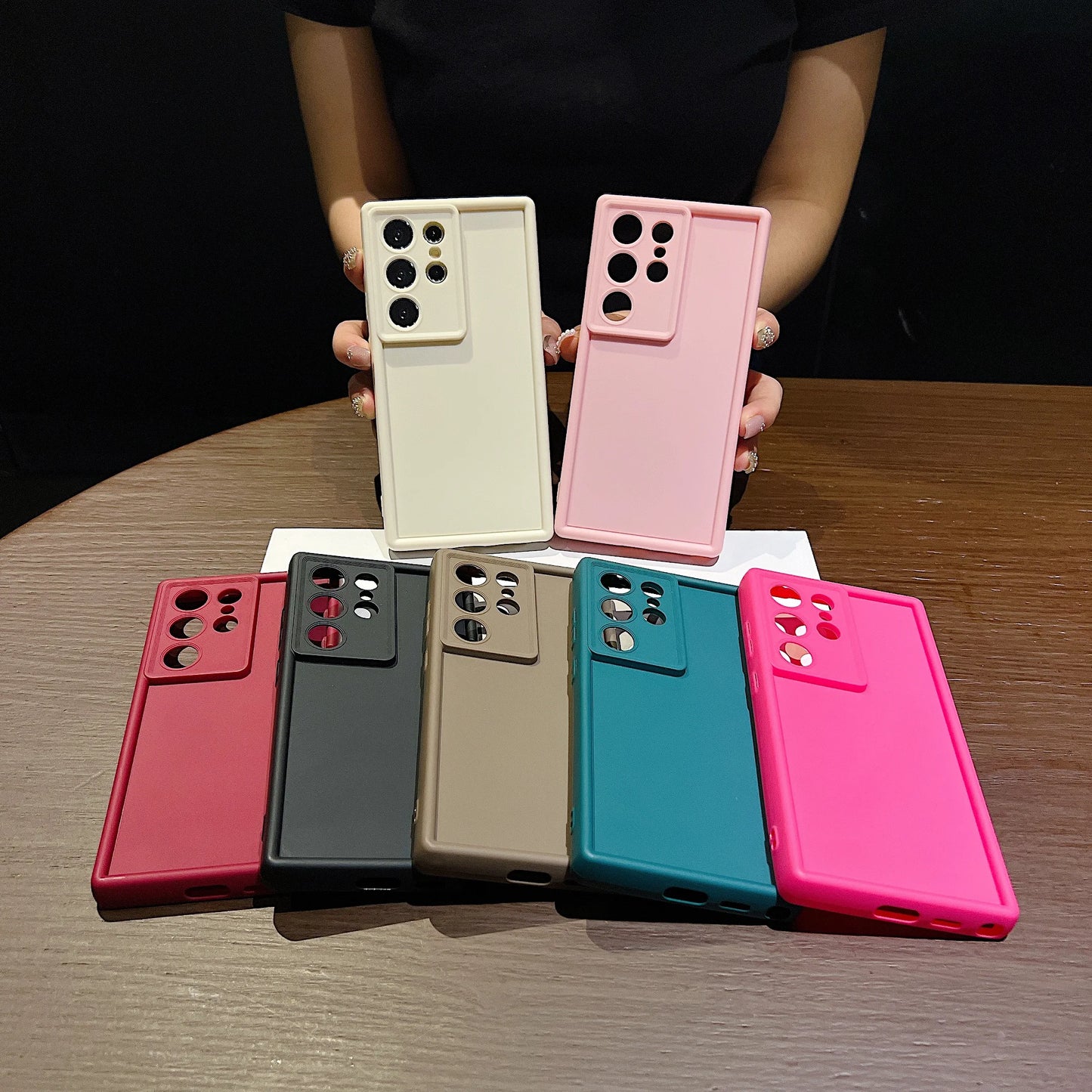 🍭 Candy Color Silicone Phone Case – Soft TPU Cover for Samsung Galaxy