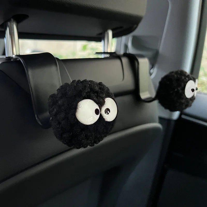 Cute Cartoon Bear Car Seat Hooks - Headrest Organizer Hanger (2pcs)