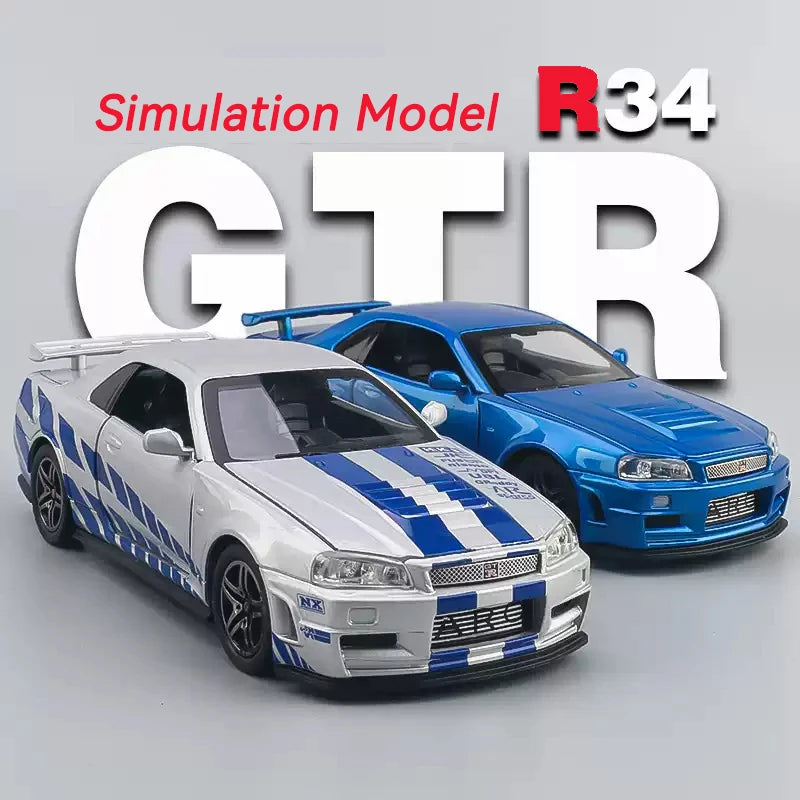 🏁 1:32 Skyline Ares GTR R34 Model Car – Pure Racing Spirit 🏎️
