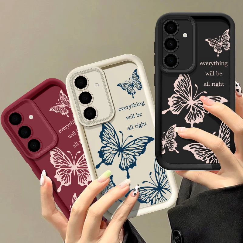 🦋 Butterfly Bliss Soft Case – For Samsung Galaxy | Shockproof & Stylish