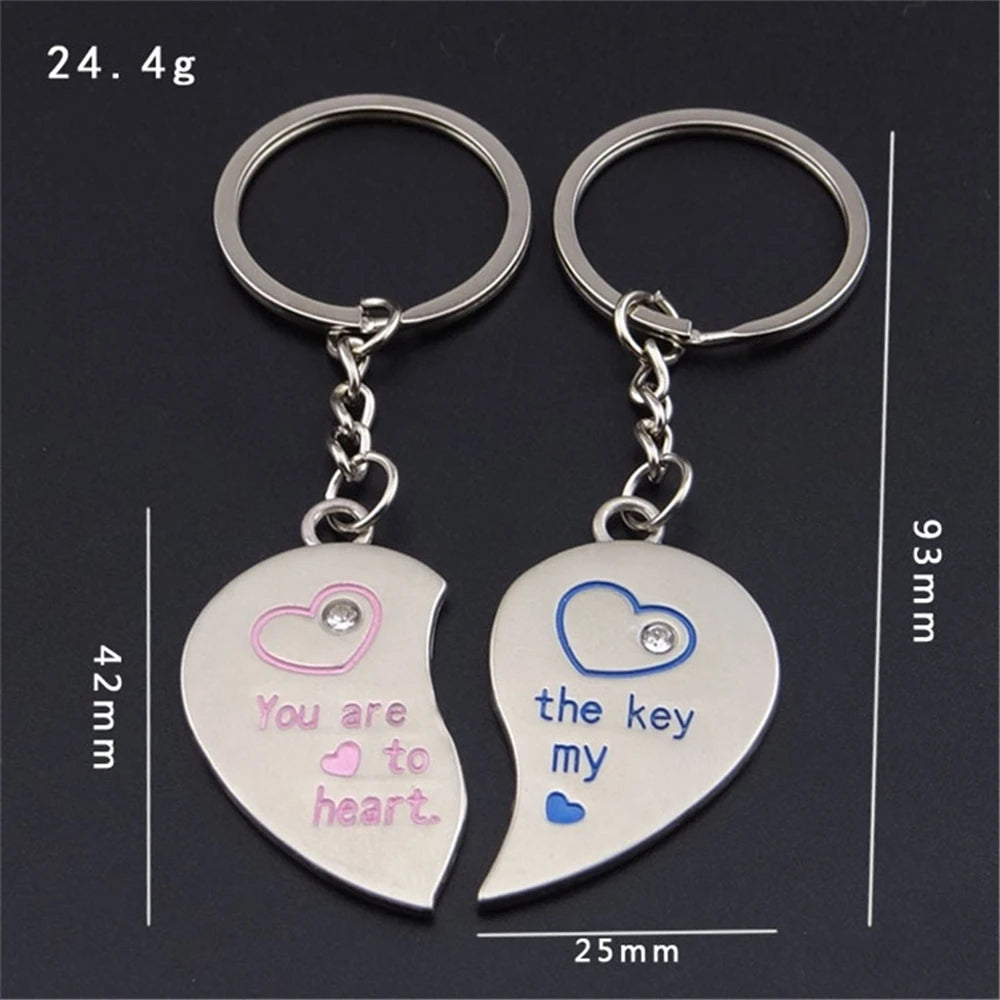 💕👫 2pcs Romantic Couple Keychains – Love Letter & Doll Design