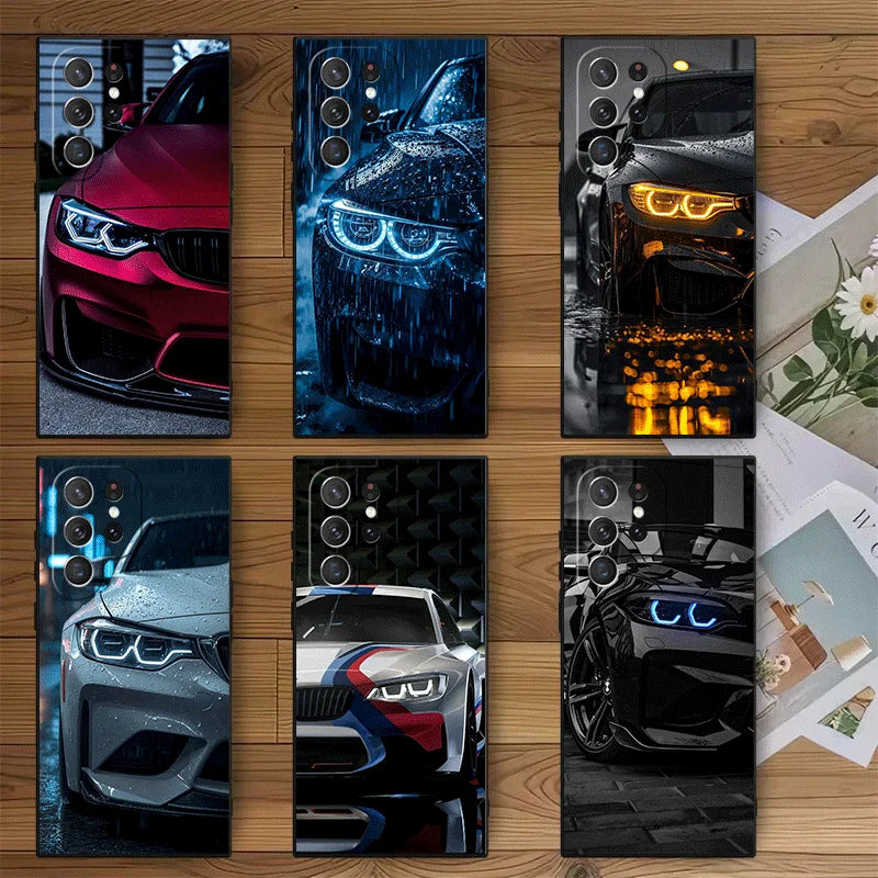 Aggressive Sport Car Headlights Phone Case for Samsung & iPhone | Dark Automotive Aesthetics
