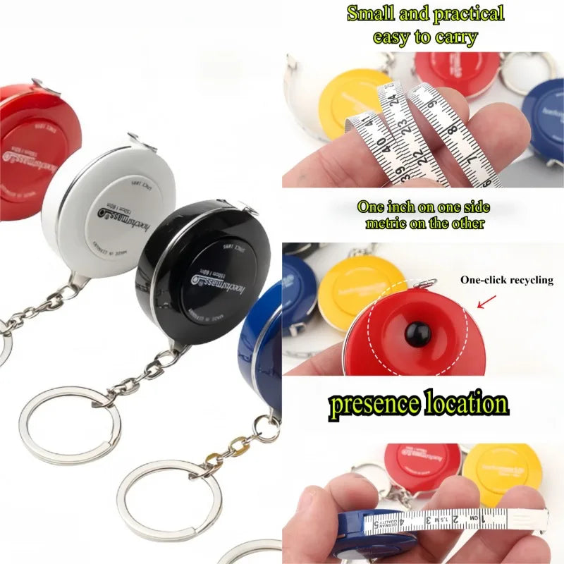 📏 Mini Tape Measure Keychain – Dual Side Metric & Inch 🎯