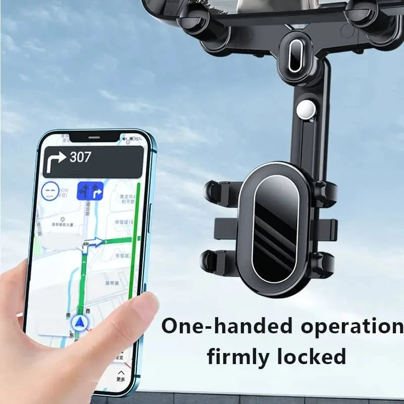 📲 Rearview Mirror Phone Holder – 360° Adjustable Car Mount 🚗