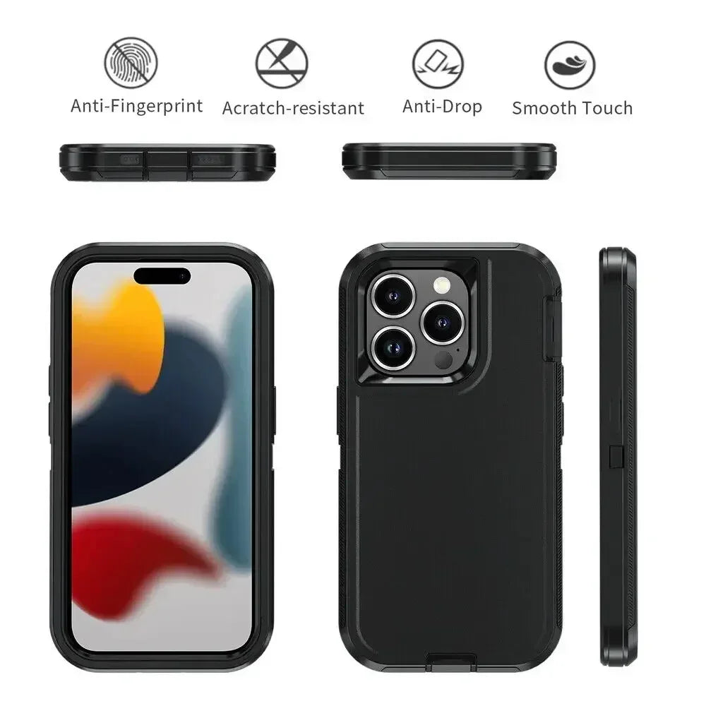 🛡️ Ultimate Armor Shockproof Phone Case with Belt Clip 🔒