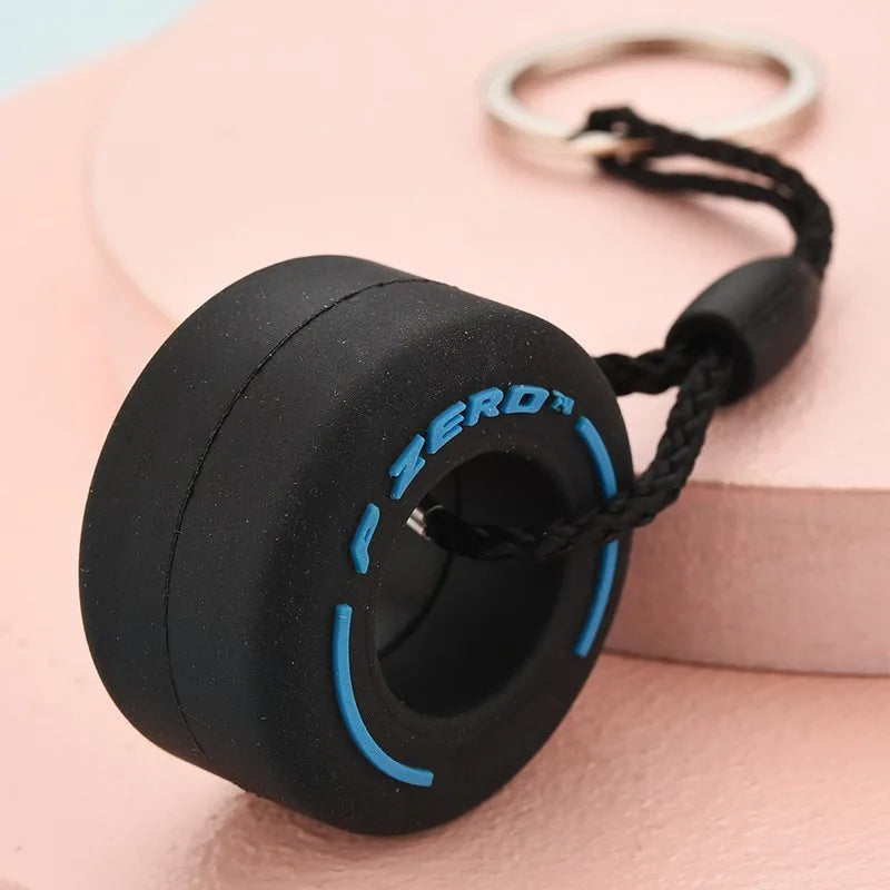 Miniature Racing Tire Keychain