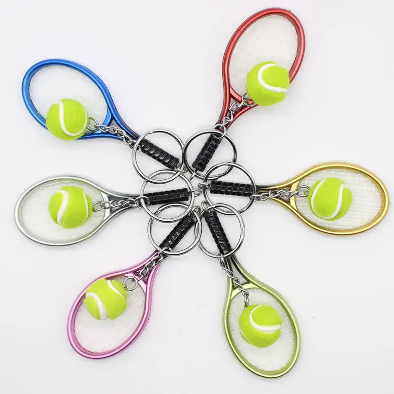 🎾 Mini Tennis Keychain Set – 6PCS Racket & Ball Keyrings 🎒