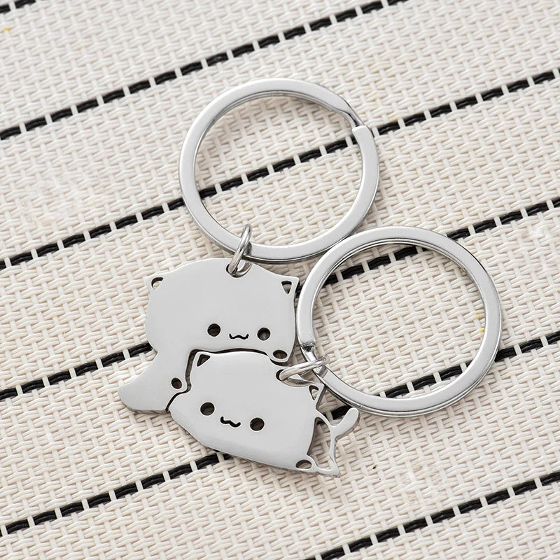 🐱 Cute Cat Couple Keychain – For You & Your Purr-fect Match!