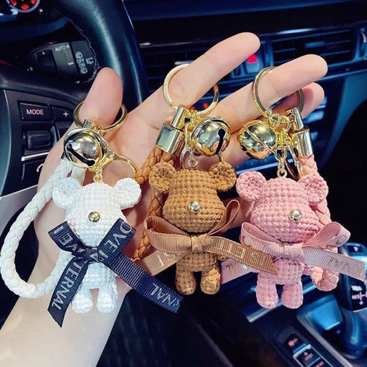🧸 Creative Bear Keychain – Cute Resin Charm for Bags, Phones & Keys!