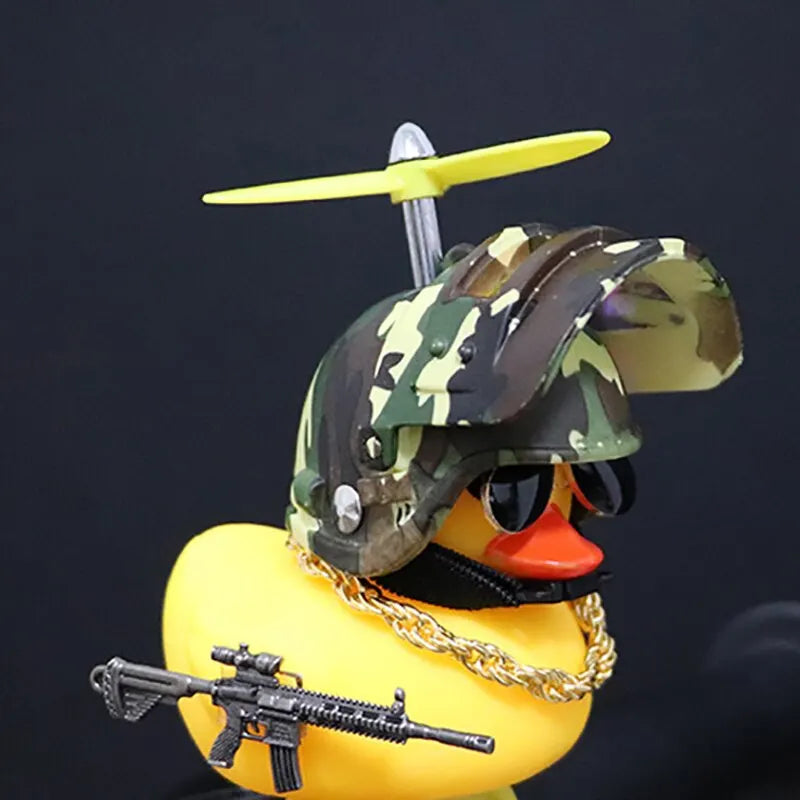 Funny Yellow Duck Car Decoration 🐤💨 – Helmeted Style on the Go!
