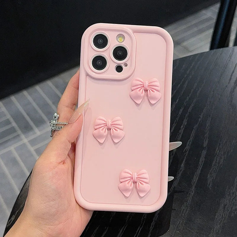 3D Pink Butterfly Silicone Phone Case – Cute & Shockproof 🦋💗