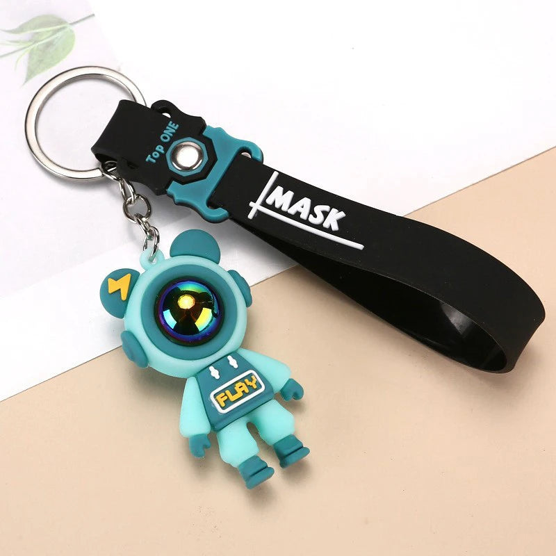 🔌⚡ Cartoon Lightning Bear Keychain – Adorable Astronaut Vibes! 🐻🚀