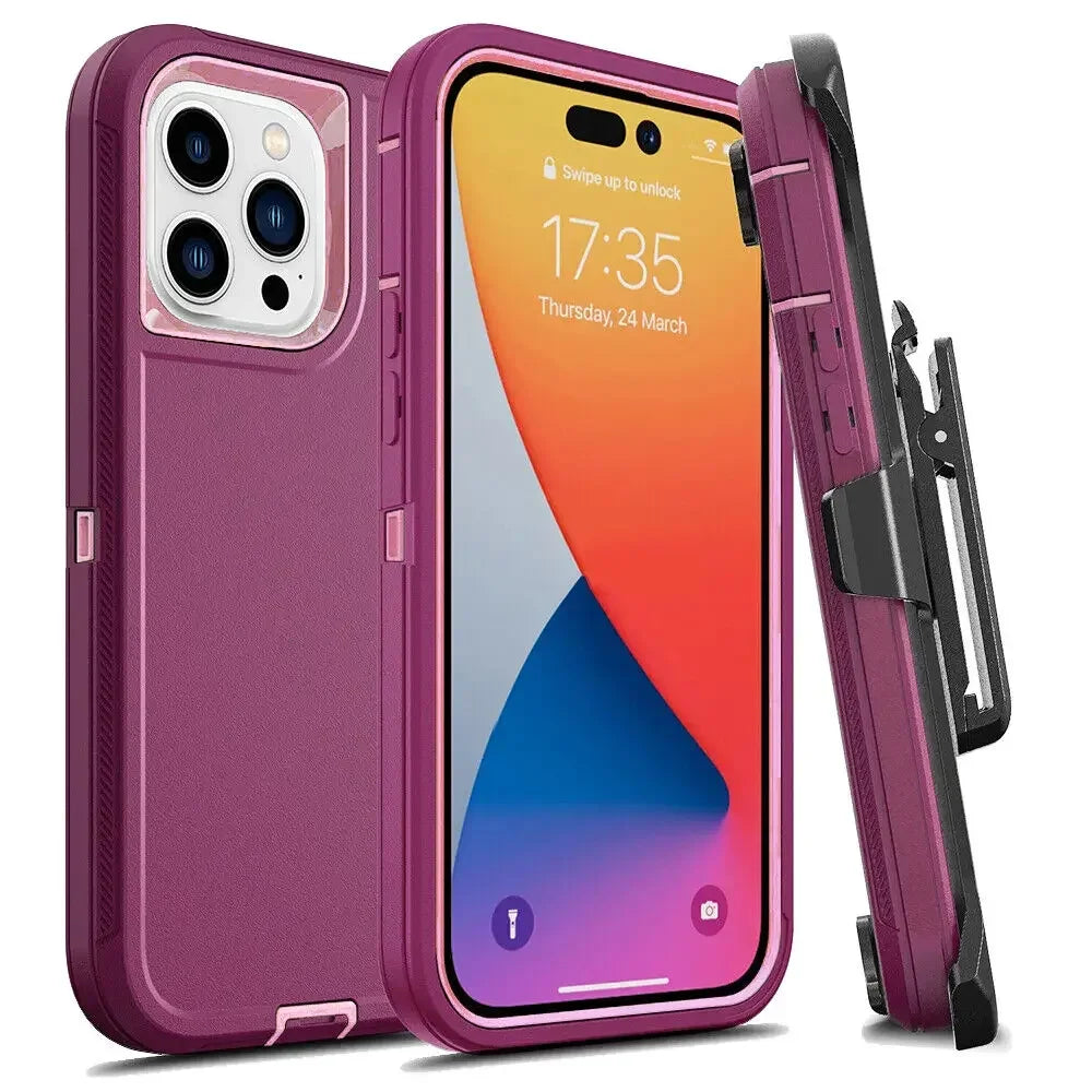 🛡️ Ultimate Armor Shockproof Phone Case with Belt Clip 🔒