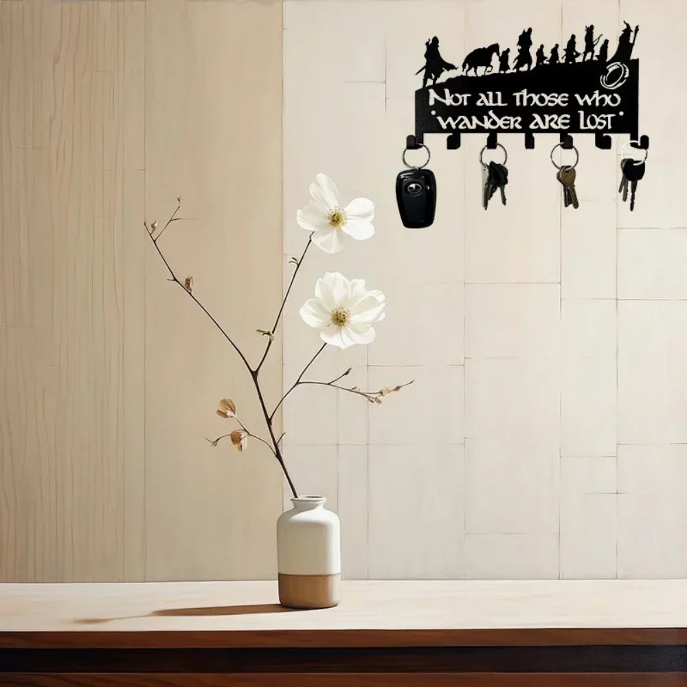 🖼️ Decorative Metal Key Holder – Wall-Mounted Iron Art for Your Home!