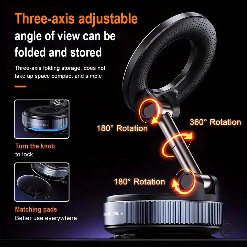 Magnetic Vacuum Suction Phone Holder for Car & Desk