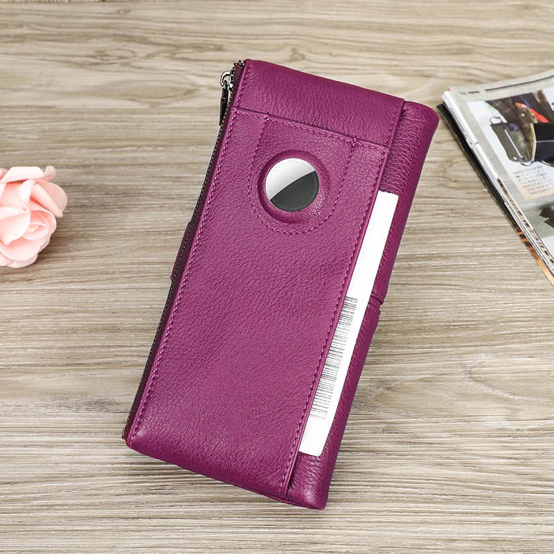 💜 Luxury Genuine Leather Wallet for Women – Elegance in Every Detail