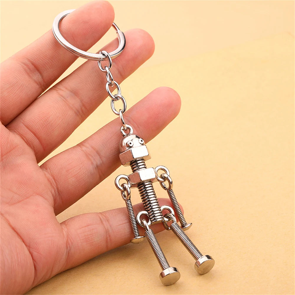 Vintage Metal Robot Keychain