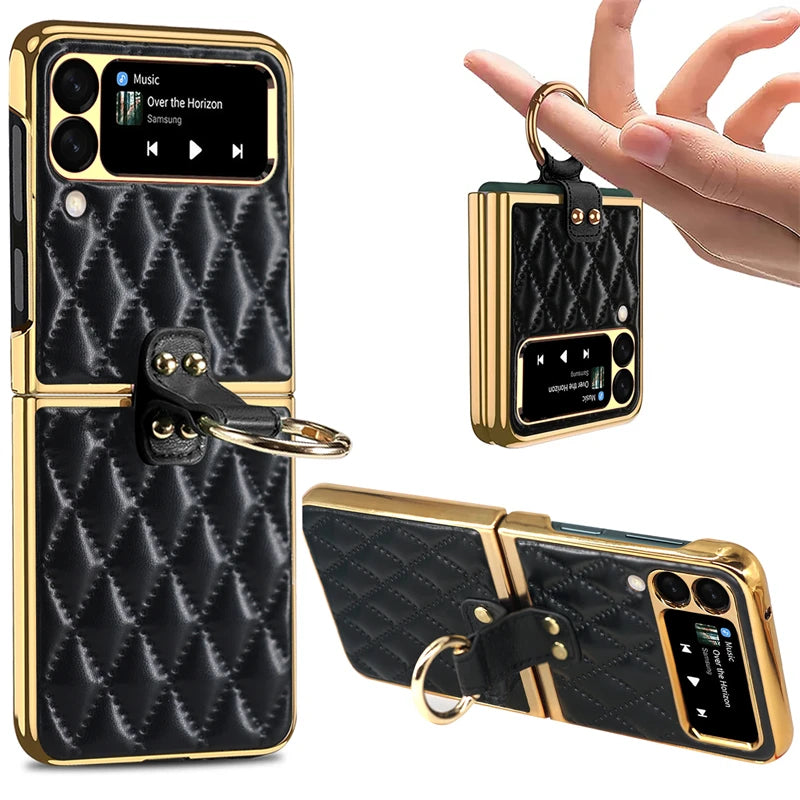 Luxury Diamond Air Cushion Leather Case for Galaxy Z Flip – Ultimate Protection & Style 💎📱
