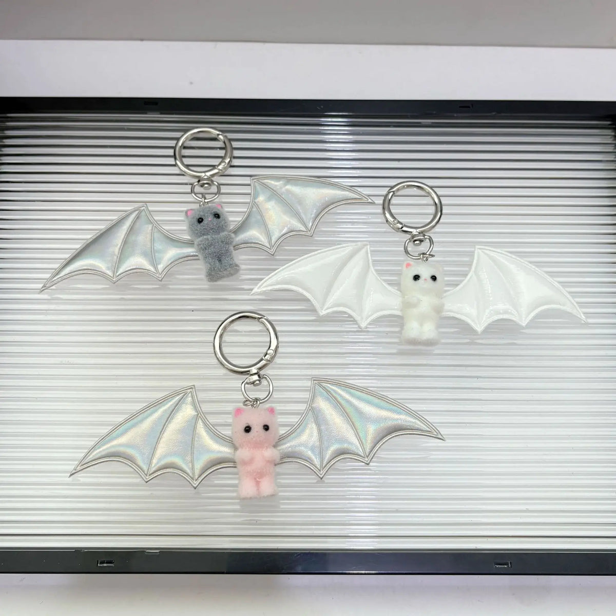 Cute Bear Wings Keychain - Halloween Bag Charm & Phone Pendant