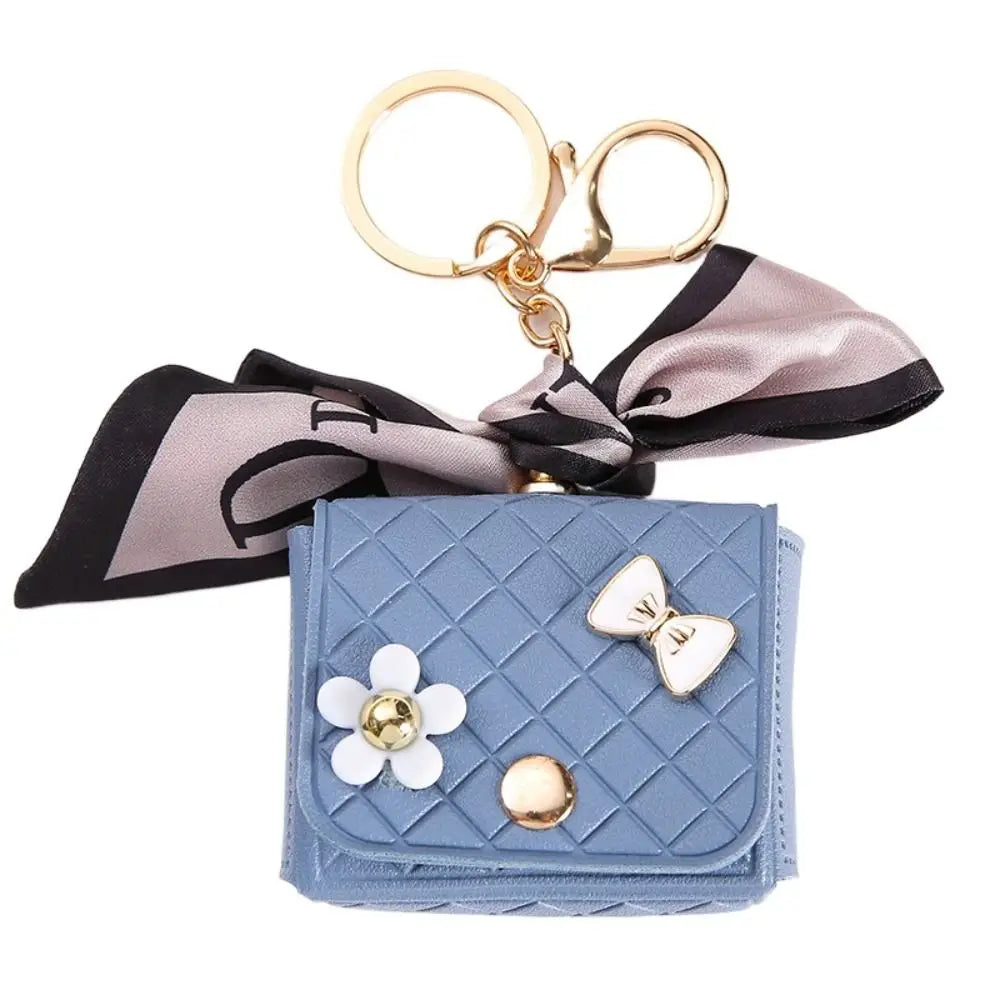 Leather Earphone Case Keychain - Mini Storage Bag for Bluetooth Headsets