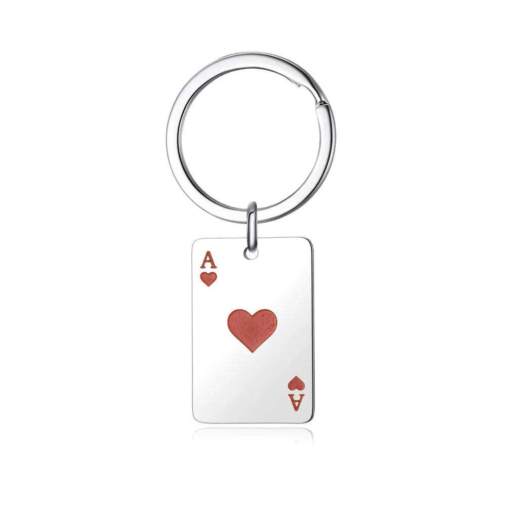 🂡 Ace of Spades & Ace of Hearts Keychain Set – Perfect for Couples! 💕