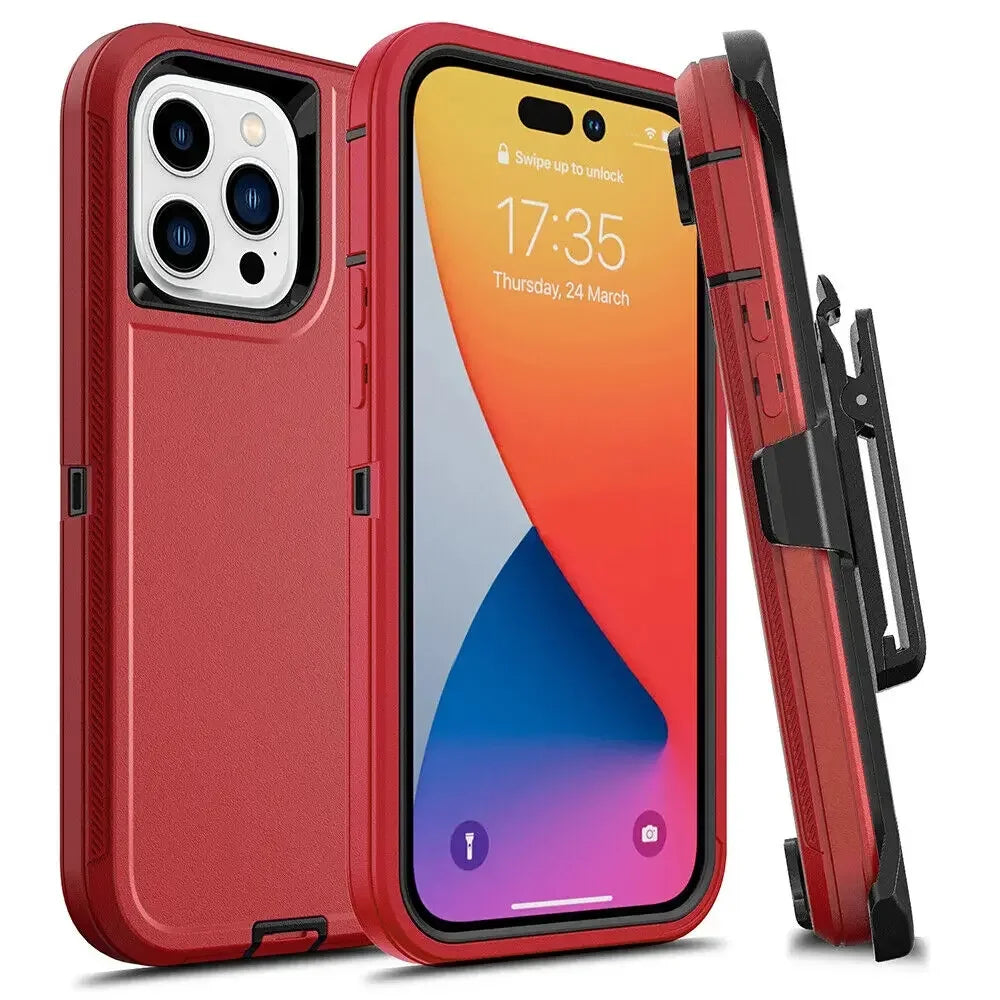 🛡️ Ultimate Armor Shockproof Phone Case with Belt Clip 🔒