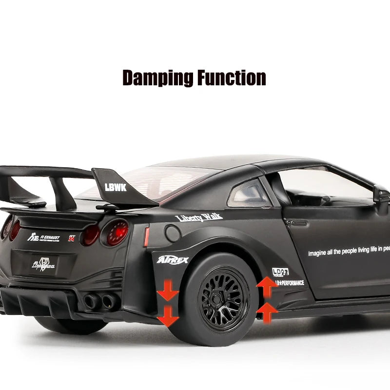 🏎️ 1:32 GTR CSR2 Diecast Model Car – Sound & Light Edition 💨