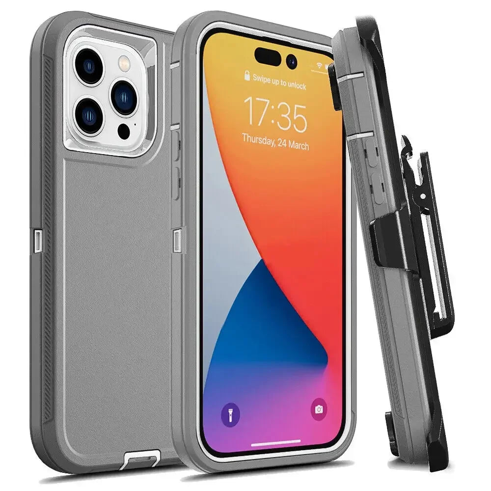 🛡️ Ultimate Armor Shockproof Phone Case with Belt Clip 🔒