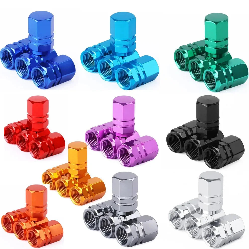 Premium Anodized Aluminum Tire Valve Stem Caps (4-Pack)